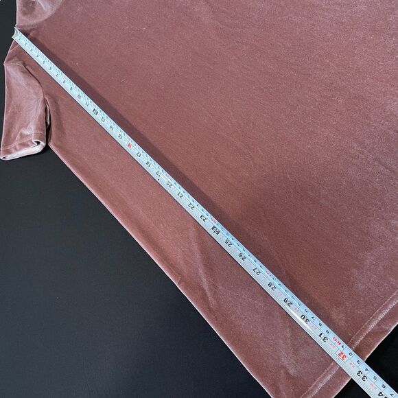 ~ Madewell XS stretch velvet mini dress shift mock neck frosty mauve soft cozy - Picture 7 of 10